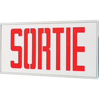 Enseignes sortie Stella - Sortie, DEL, &agrave; raccordement fixe, 17-1/2" lo x 18-1/2" la, Français Canadian Safety Group Inc.