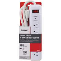 Protecteurs de surtension, 6 Prises, 750 J, 1875, Cordon 3' Canadian Safety Group Inc.