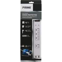 Limiteurs de surtension avec chargeur USB, 4 Prises, 1200 J, 1875 W, Cordon 4' Canadian Safety Group Inc.