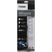 Limiteurs de surtension avec chargeur USB, 6 Prises, 1800 J, 1875 W, Cordon 4' Canadian Safety Group Inc.