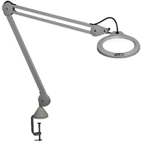 Lampe grossissante, Dioptrie 5, Ampoule DEL, Bras de 45", Pinces serre-joints, Gris Canadian Safety Group Inc.