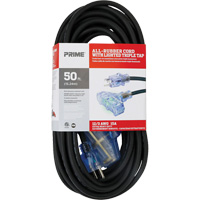 Cordon rallonge All-Rubber, Ext&eacute;rieur, SJOOW, AWG 12/3, 15 A, 3 prise(s), 50' Canadian Safety Group Inc.