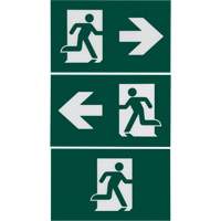 Enseigne d'homme qui court avec &eacute;clairage de s&eacute;curit&eacute;, DEL, &agrave; piles/&agrave; raccordement fixe, 12-1/10" lo x 11" la, Pictogramme Canadian Safety Group Inc.