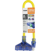 Adaptateur avec d&eacute;tection visuelle de lamp&eacute;rage, Ext&eacute;rieur, AWG 12/3, 15 A, 3 prise(s), 2' Canadian Safety Group Inc.