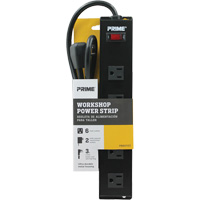 Bloc multiprise pour atelier en m&eacute;tal, 6 Prise(s), 3', 15 A, 1875 W, 125 V Canadian Safety Group Inc.