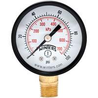 Manom&egrave;tre &eacute;conomique,  2", 0 - 100 psi, Fixation inf&eacute;rieure, Analogique Canadian Safety Group Inc.